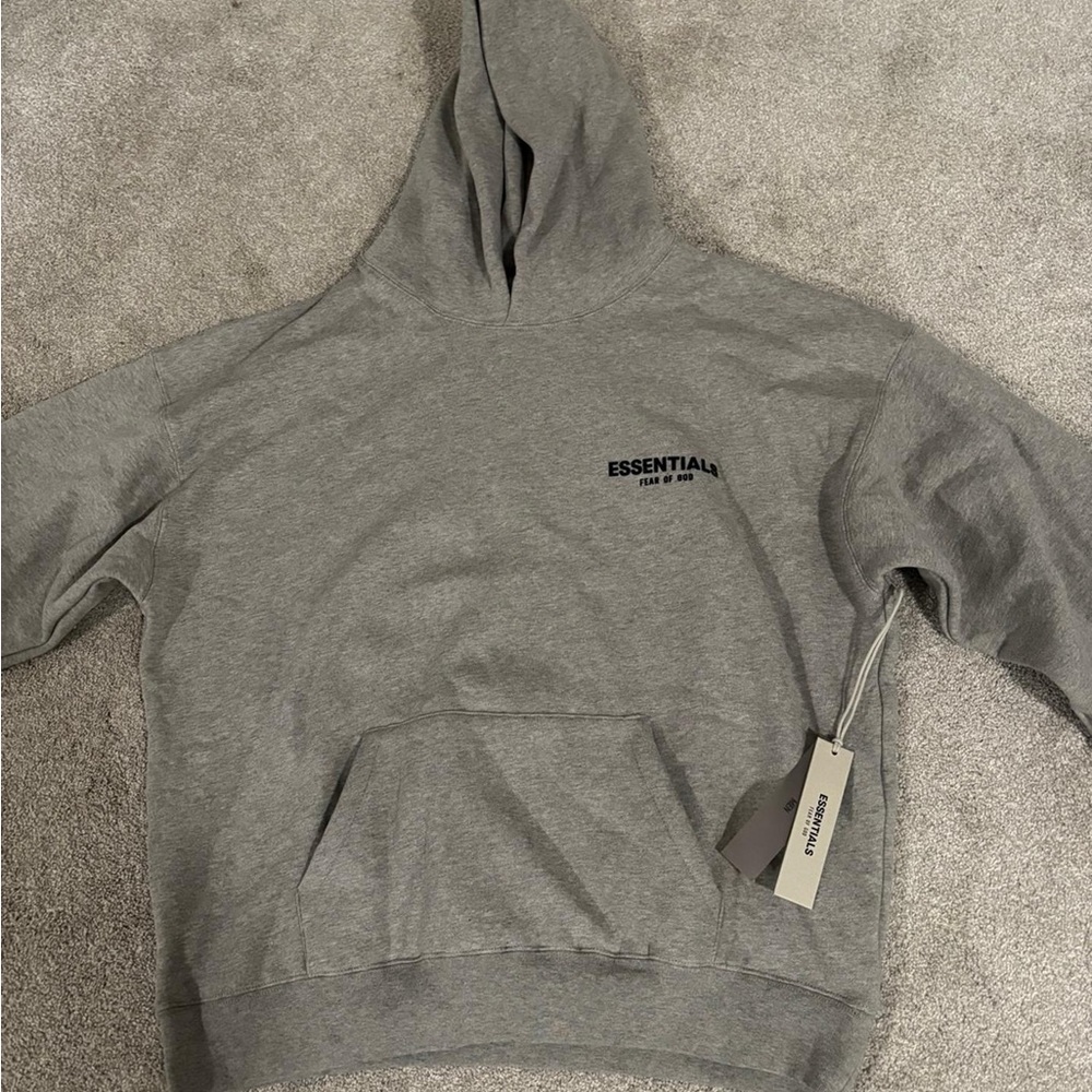 Essentials Heather Gray Men's Hoodie